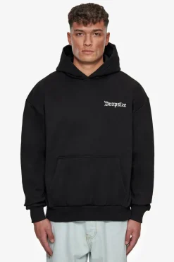 Hoodie<Dropsize Heavy Oversize Bird & Roses Hoodie Black