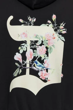 Hoodie<Dropsize Heavy Oversize Bird & Roses Hoodie Black