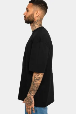 T-Shirt<Dropsize Heavy Oversize Blue Moon Design T-Shirt Black