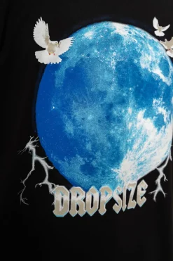 T-Shirt<Dropsize Heavy Oversize Blue Moon Design T-Shirt Black