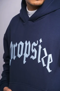 Hoodie<Dropsize Heavy Oversize Blue Puffer Print Hoodie Black Iris