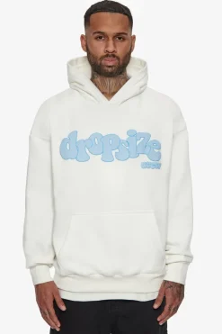 Hoodie<Dropsize Heavy Oversize Blue Puffer Print Hoodie Cream White
