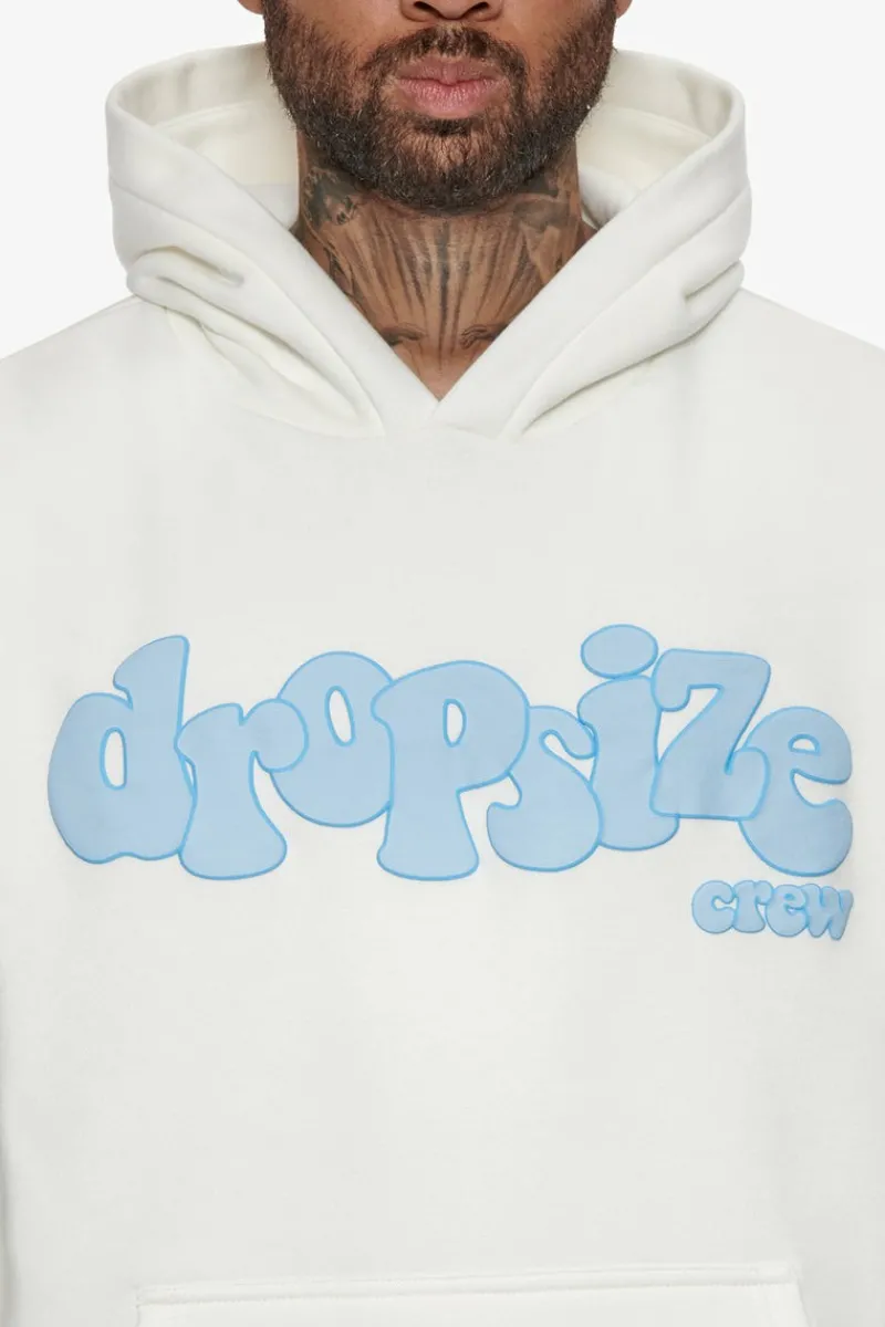 Hoodie<Dropsize Heavy Oversize Blue Puffer Print Hoodie Cream White
