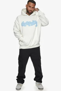 Hoodie<Dropsize Heavy Oversize Blue Puffer Print Hoodie Cream White