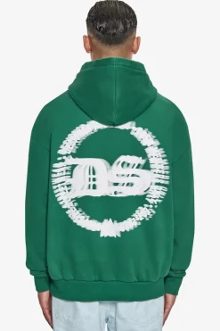 Hoodie<Dropsize Heavy Oversize Blurred Logo Hoodie Washed Green