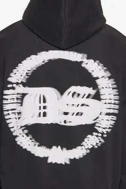 Hoodie<Dropsize Heavy Oversize Blurred Logo Hoodie Black