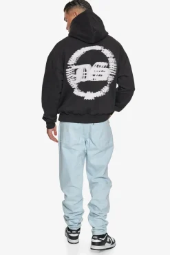 Hoodie<Dropsize Heavy Oversize Blurred Logo Hoodie Black