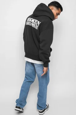 Hoodie<Dropsize Heavy Oversize ''Broken Dreams'' Hoodie Washed Black
