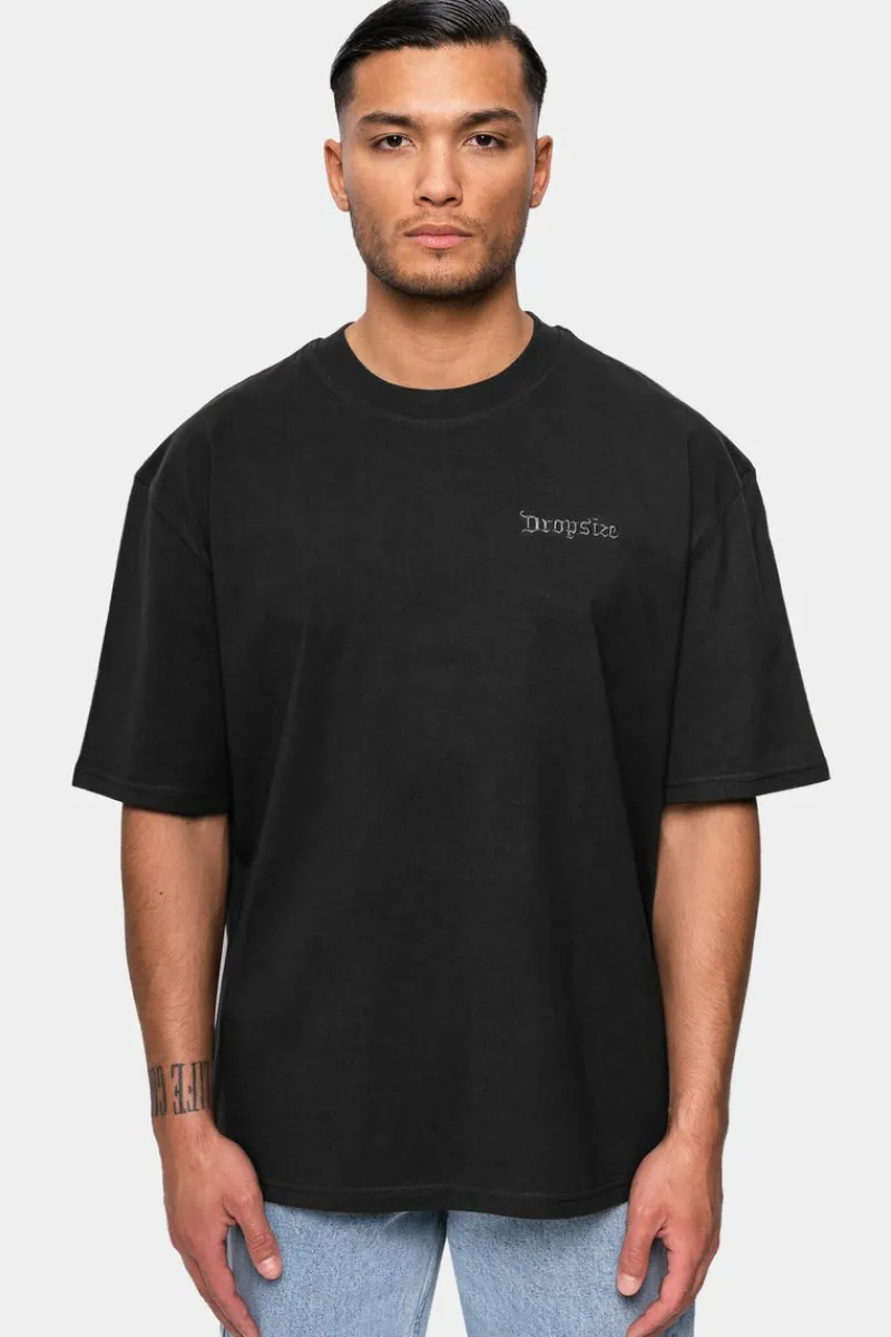 T-Shirt<Dropsize Heavy Oversize ''Broken Dreams'' T-Shirt Washed Black