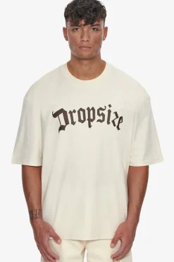 T-Shirt<Dropsize Heavy Oversize Brown Logo Puffer Print T-Shirt Coconut Milk