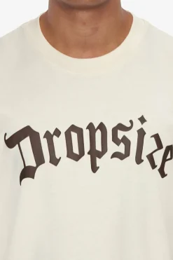 T-Shirt<Dropsize Heavy Oversize Brown Logo Puffer Print T-Shirt Coconut Milk