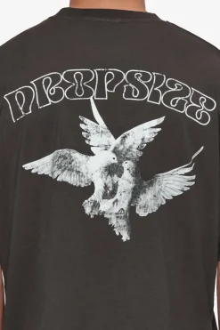 T-Shirt<Dropsize Heavy Oversize Caress Doves T-Shirt Washed Black