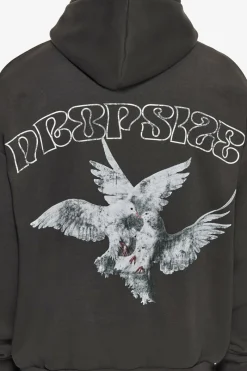 Hoodie<Dropsize Heavy Oversize Caress Doves V2 Hoodie Washed Black