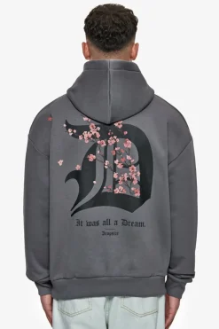 Hoodie<Dropsize Heavy Oversize Cherry Flowers Hoodie Grey