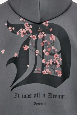 Hoodie<Dropsize Heavy Oversize Cherry Flowers Hoodie Grey