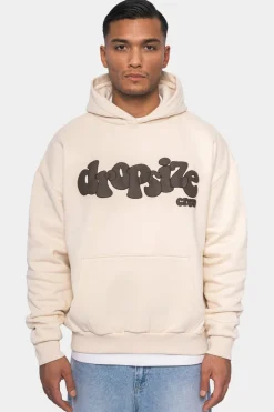Hoodie<Dropsize Heavy Oversize Chocolate Brown Puffer Print Hoodie Coconut Milk