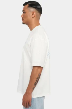 T-Shirt<Dropsize Heavy Oversize Circle Design T-Shirt Cream White/Blue