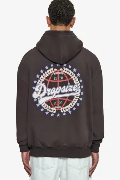 Hoodie<Dropsize Heavy Oversize Crew Love Globe Hoodie Washed Black