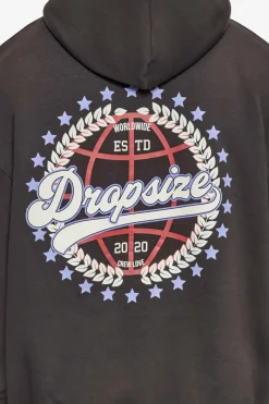 Hoodie<Dropsize Heavy Oversize Crew Love Globe Hoodie Washed Black