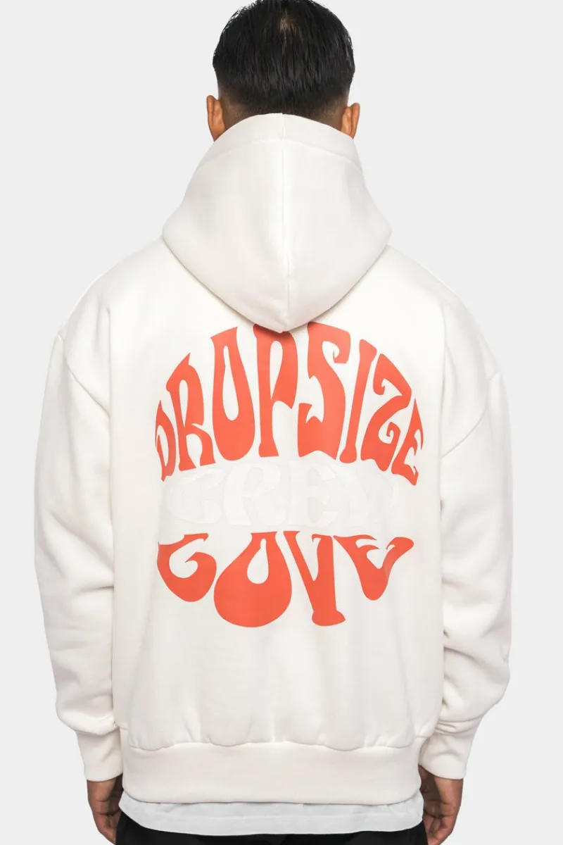 Hoodie<Dropsize Heavy Oversize ''Crew Love'' Hoodie Cream White