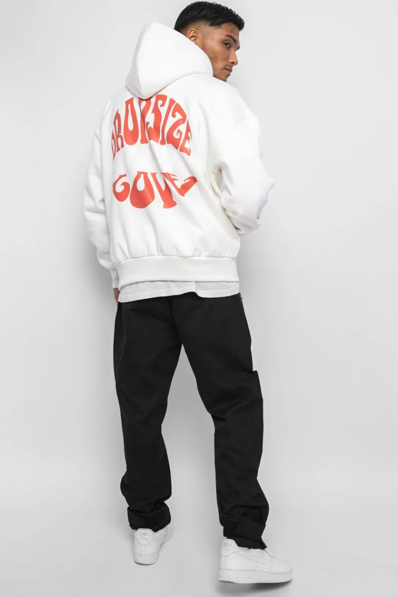 Hoodie<Dropsize Heavy Oversize ''Crew Love'' Hoodie Cream White