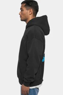 Hoodie<Dropsize Heavy Oversize ''Crew Love'' Hoodie Washed Black/ Blue