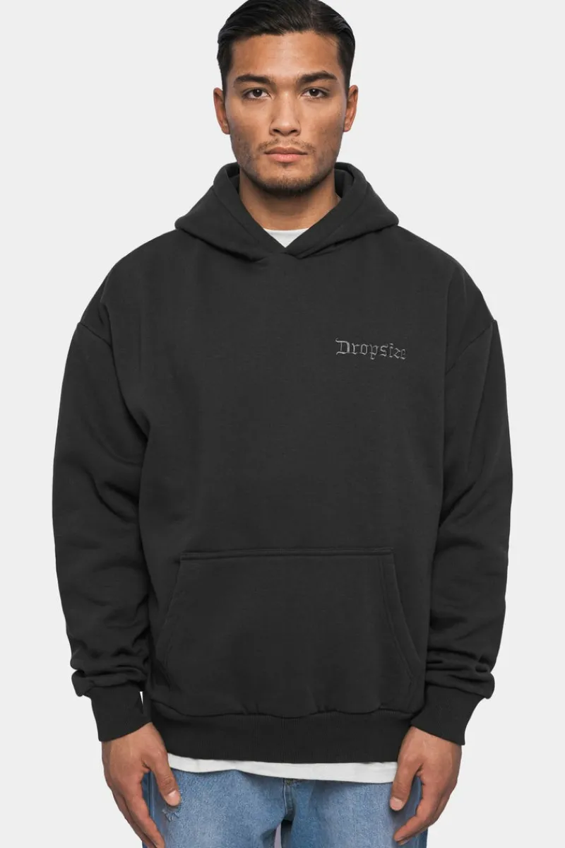 Hoodie<Dropsize Heavy Oversize ''Crew Love'' Hoodie Washed Black