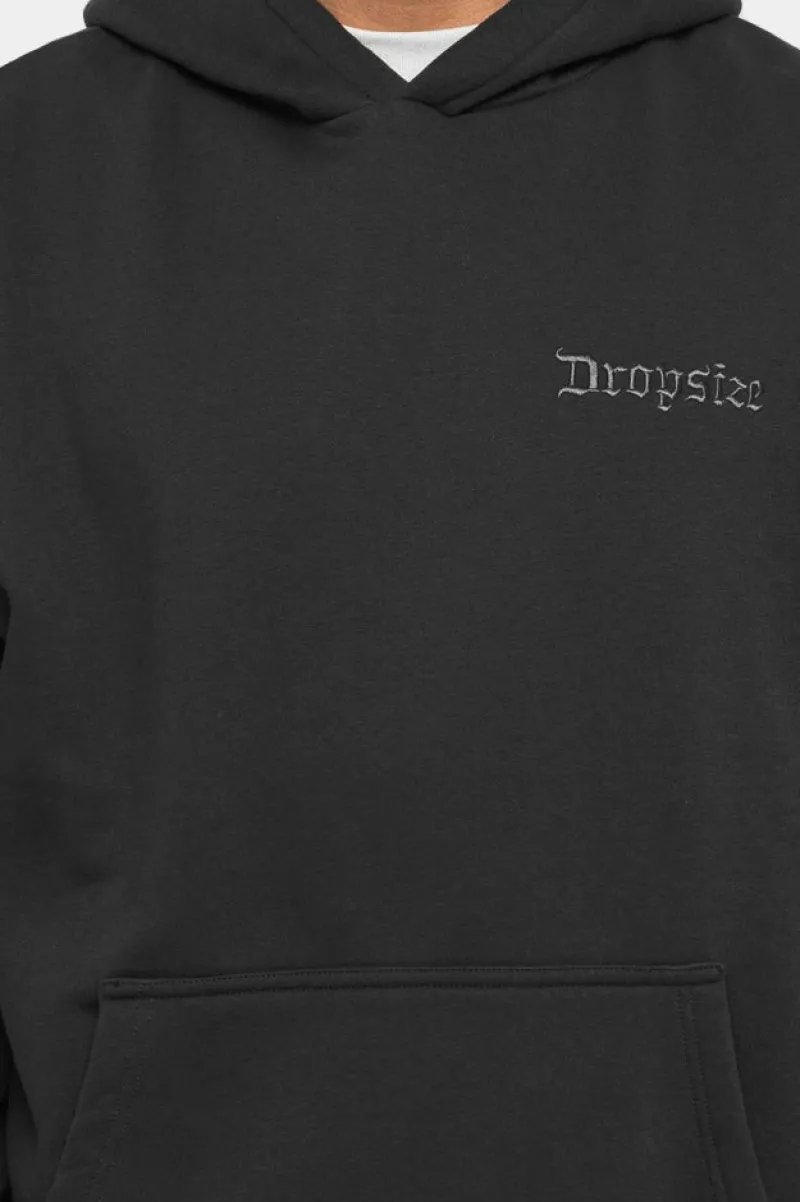 Hoodie<Dropsize Heavy Oversize ''Crew Love'' Hoodie Washed Black