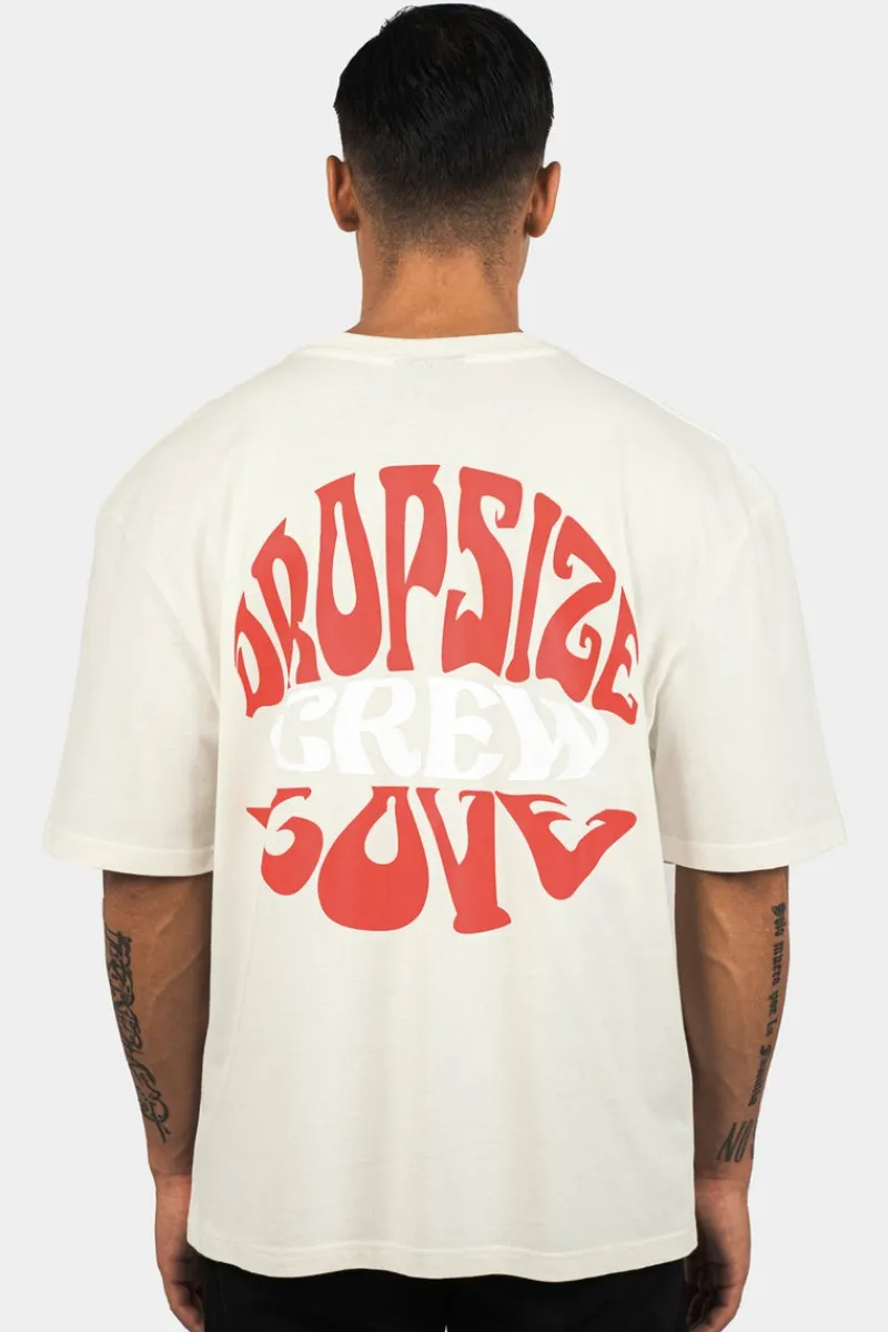 T-Shirt<Dropsize Heavy Oversize ''Crew Love'' T-Shirt Cream