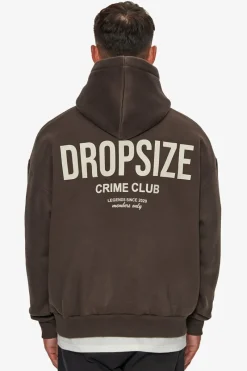 Hoodie<Dropsize Heavy Oversize Crime Club Hoodie Chocolate