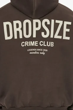 Hoodie<Dropsize Heavy Oversize Crime Club Hoodie Chocolate
