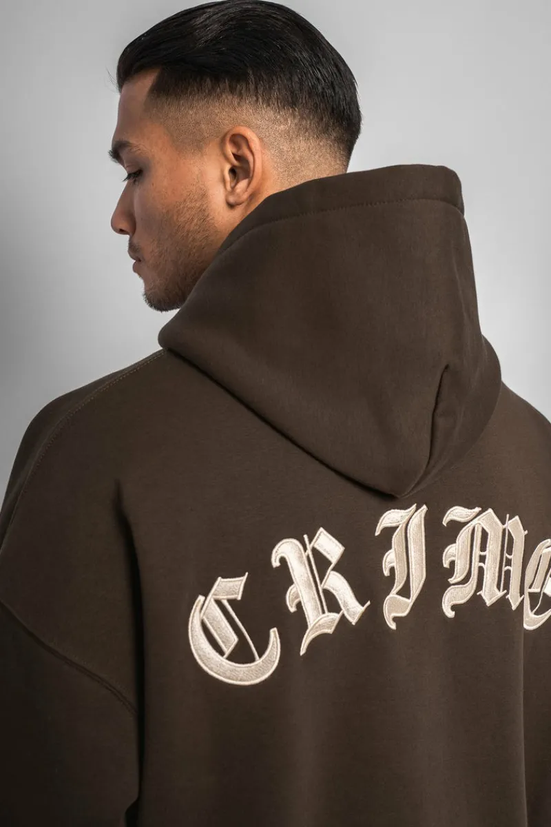 Hoodie<Dropsize Heavy Oversize Crime Hoodie Chocolate Brown