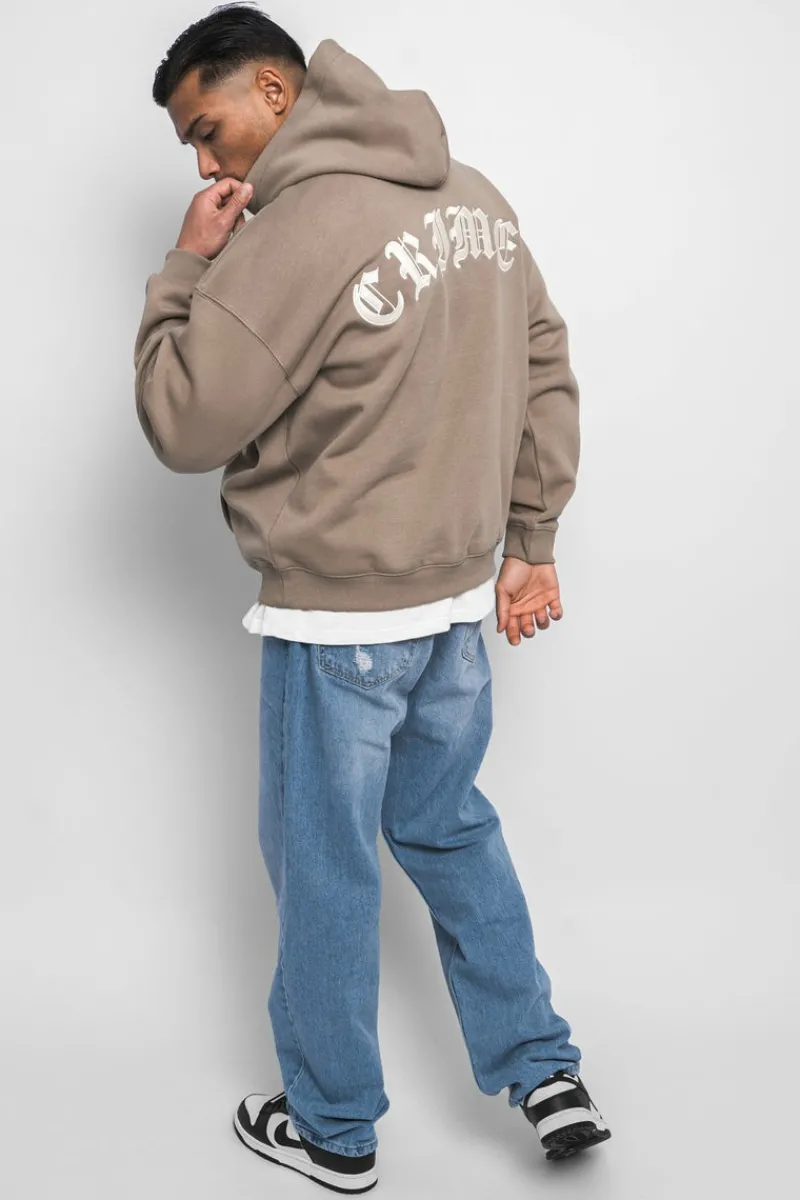 Hoodie<Dropsize Heavy Oversize Crime Hoodie Silver Mink