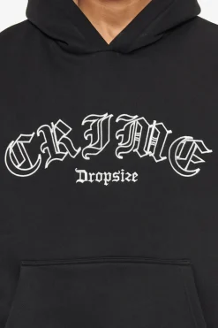 Hoodie<Dropsize Heavy Oversize Crime Outline Hoodie Black
