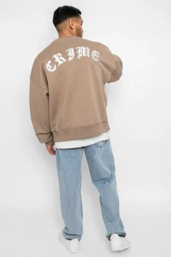 Sweater<Dropsize Heavy Oversize Crime Sweater Silver Mink