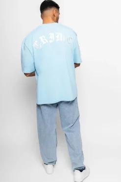 T-Shirt<Dropsize Heavy Oversize Crime Tshirt Baby Blue