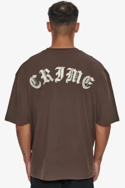 T-Shirt<Dropsize Heavy Oversize Crime T-Shirt Chocolate Brown