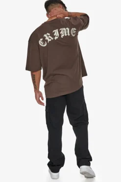 T-Shirt<Dropsize Heavy Oversize Crime T-Shirt Chocolate Brown