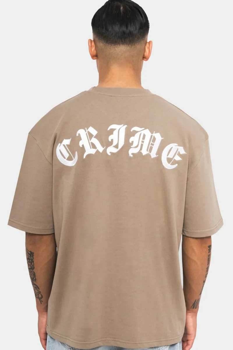 T-Shirt<Dropsize Heavy Oversize Crime T-Shirt Silver Mink