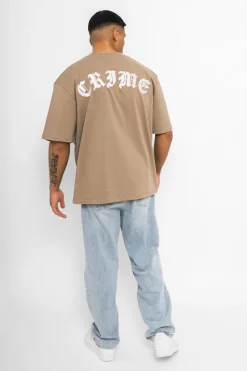 T-Shirt<Dropsize Heavy Oversize Crime T-Shirt Silver Mink