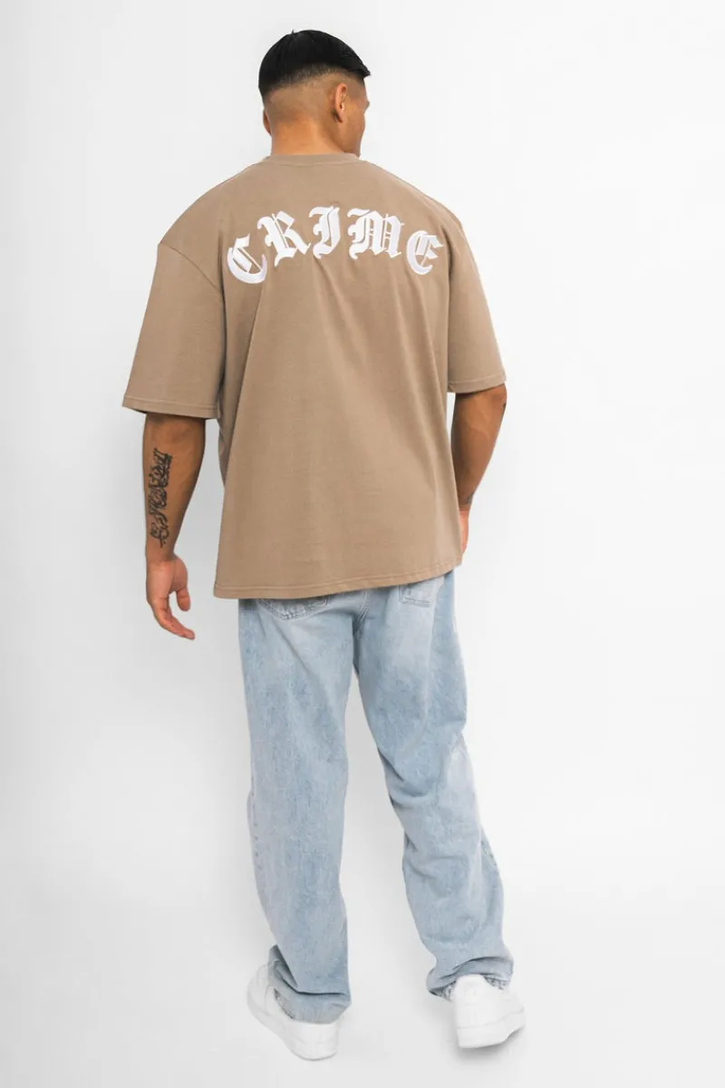 T-Shirt<Dropsize Heavy Oversize Crime T-Shirt Silver Mink