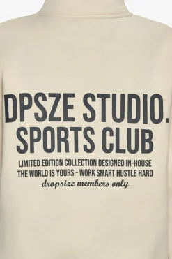 Frauen<Dropsize Heavy Oversized Ladies Sportsclub Half Zip Hoodie Coconut Milk