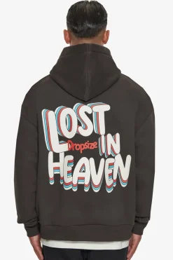 Hoodie<Dropsize Heavy Oversize 3D Lost In Heaven Hoodie Washed Black
