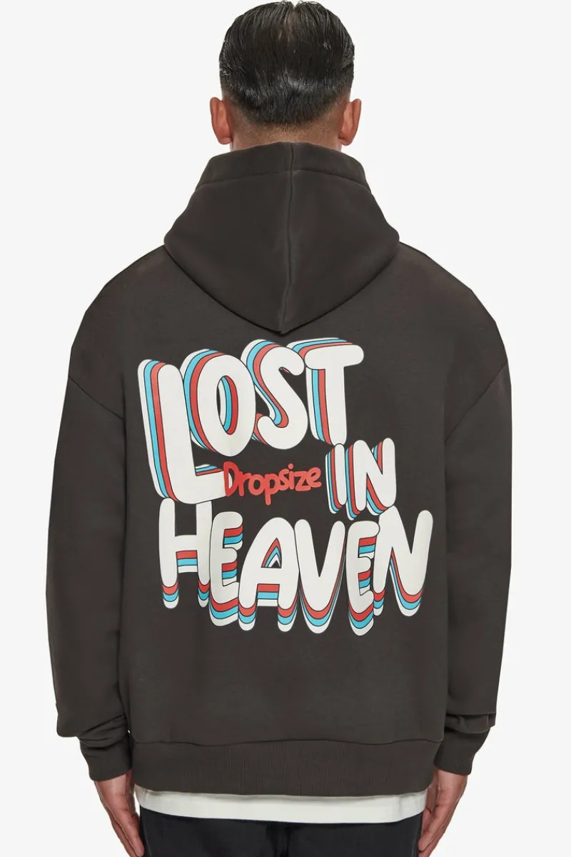 Hoodie<Dropsize Heavy Oversize 3D Lost In Heaven Hoodie Washed Black