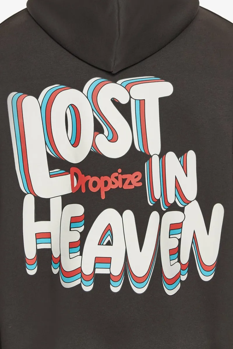 Hoodie<Dropsize Heavy Oversize 3D Lost In Heaven Hoodie Washed Black