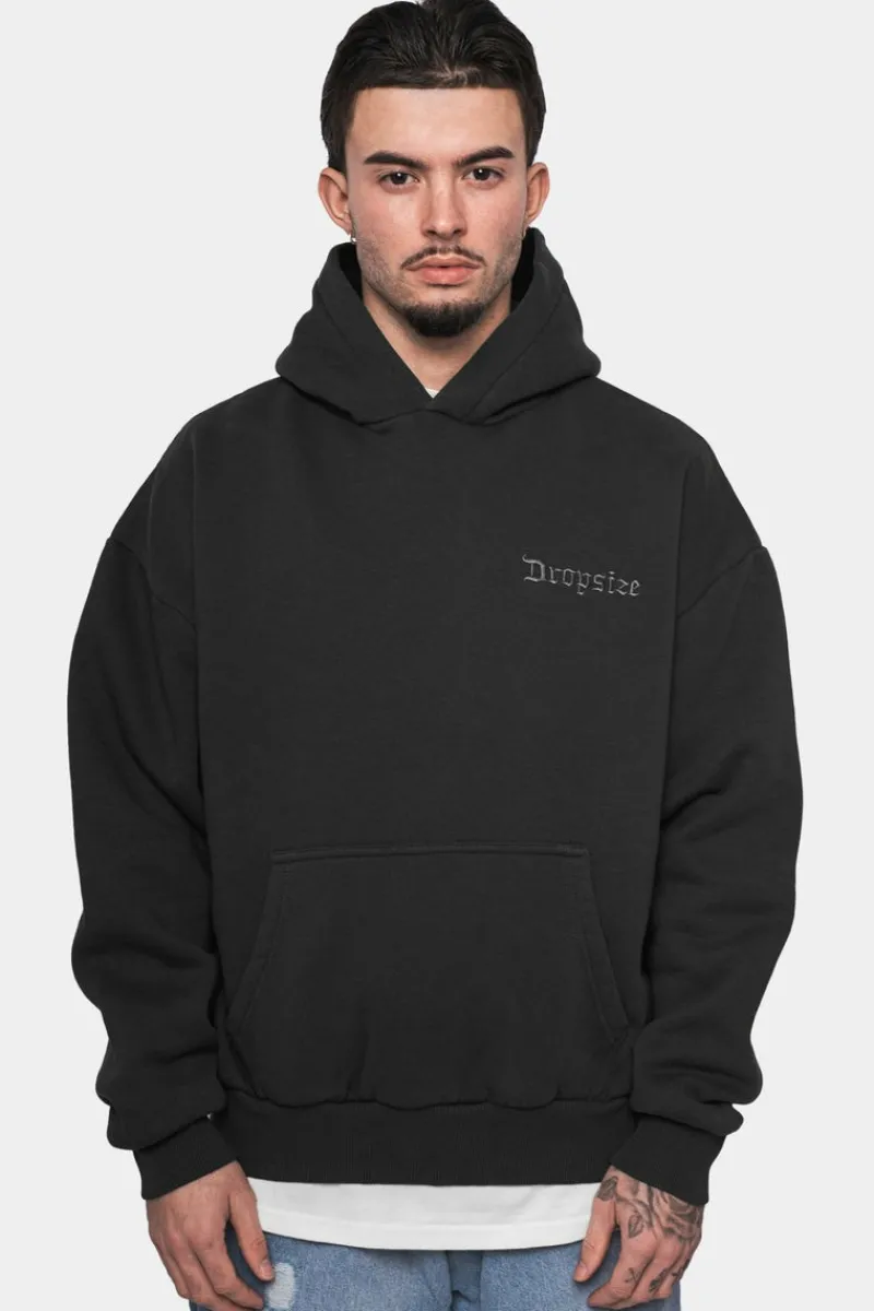 Hoodie<Dropsize Heavy Oversize Eagle Hoodie Washed Black