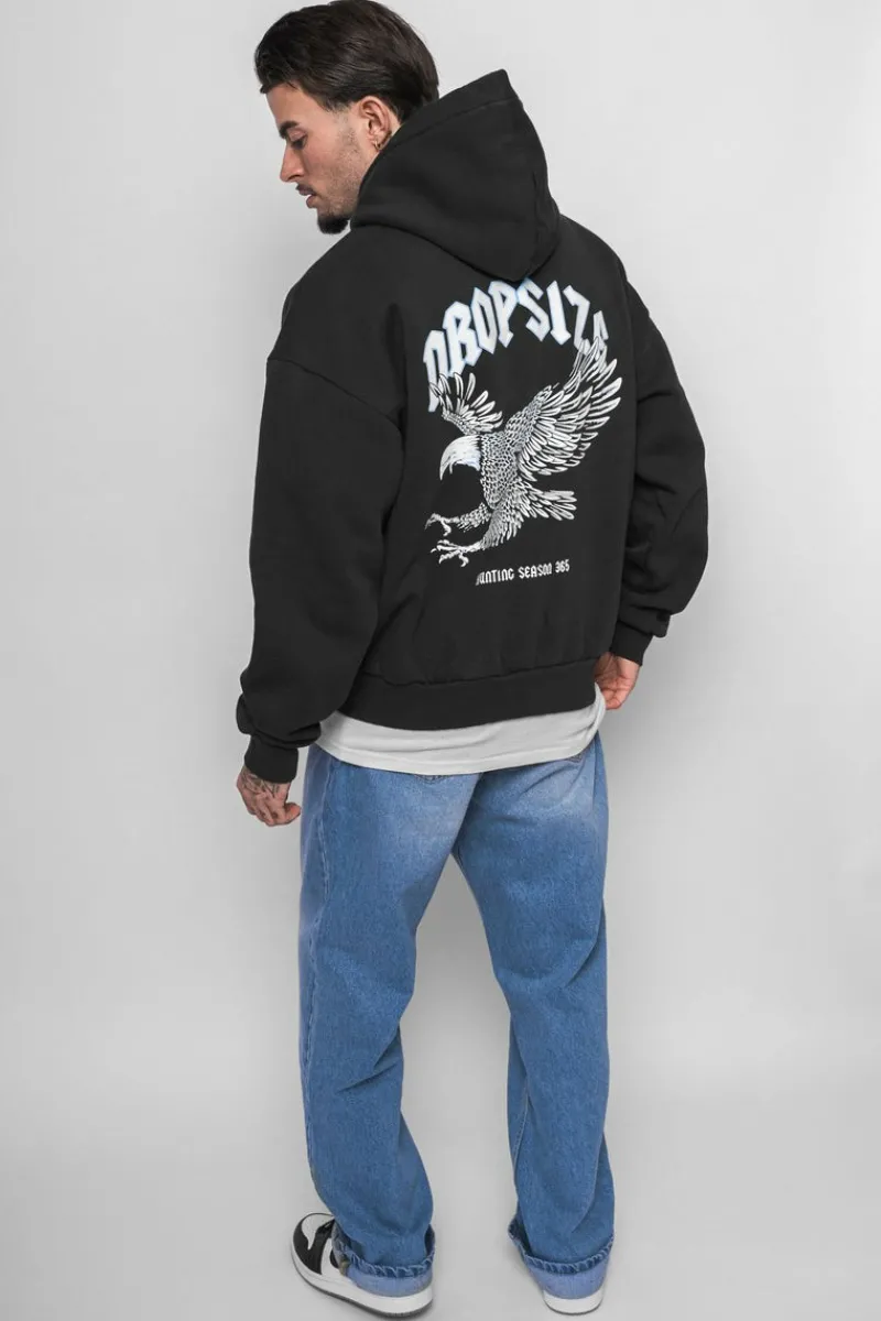 Hoodie<Dropsize Heavy Oversize Eagle Hoodie Washed Black