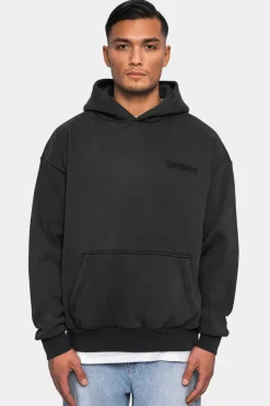 Hoodie<Dropsize Heavy Oversize Embo Hoodie Acid Washed Black