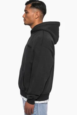 Hoodie<Dropsize Heavy Oversize Embo Hoodie Acid Washed Black