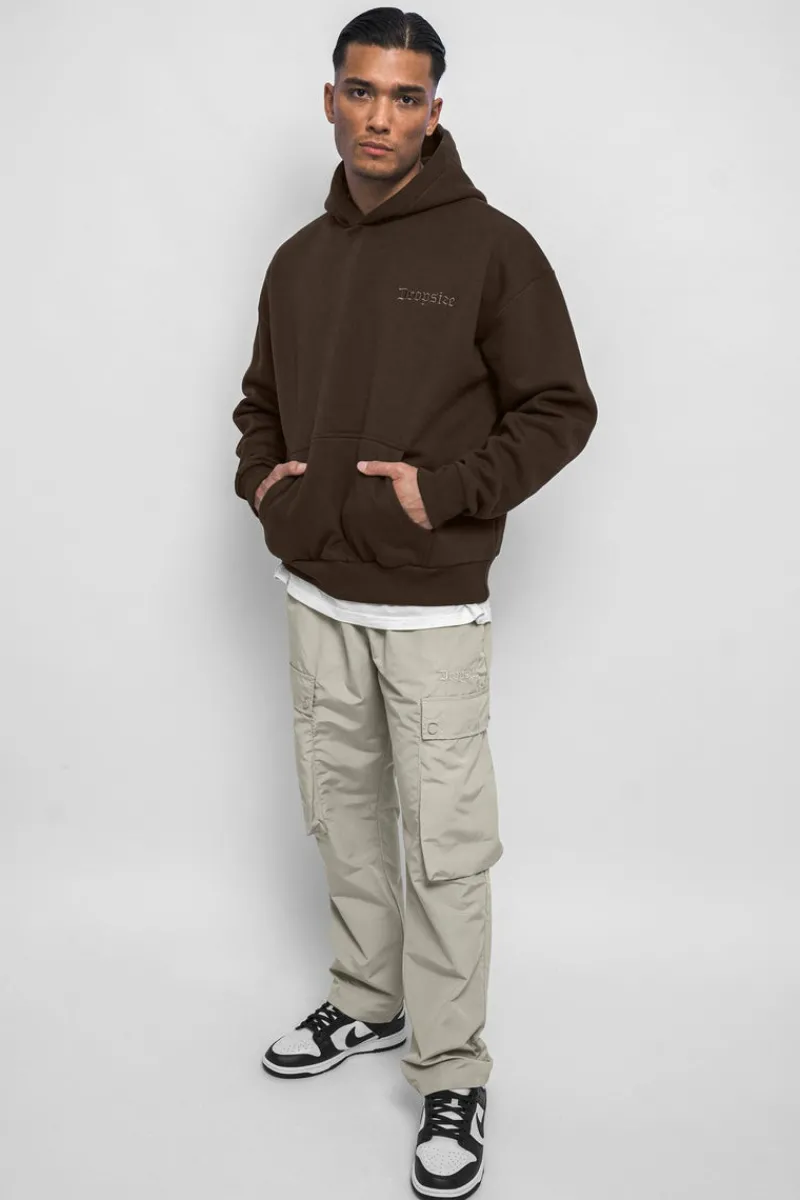 Hoodie<Dropsize Heavy Oversize Embo Hoodie Chocolate Brown